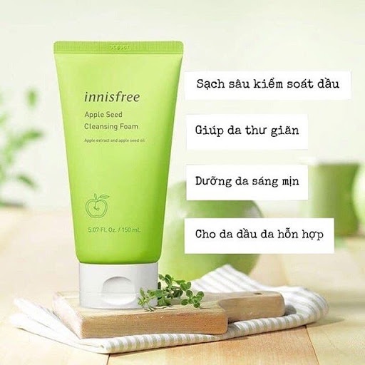 SỬA RỬA MẶT LÀM SẠCH DỊU NHẸ INNISFREE APPLE SEED SOFT CLEANSING FOAM 150ml