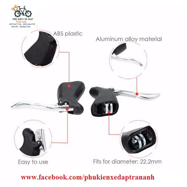 Cặp tay phanh sừng nhôm xe đạp road