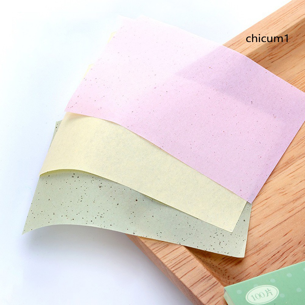 Set 100 giấy thấm dầu sợi thực vật thông thoáng dành cho trang điểm