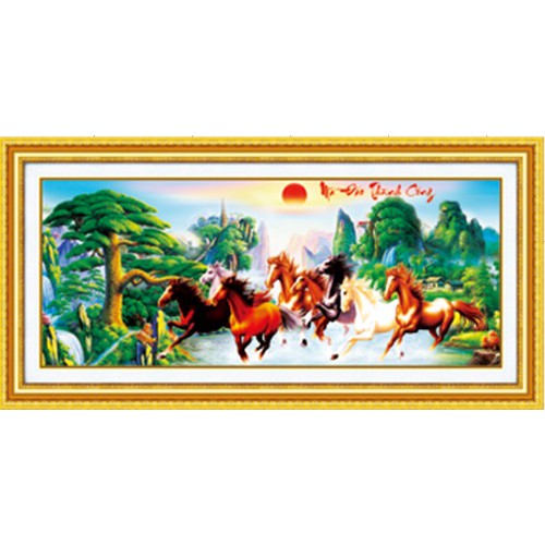 Tranh thêu chữ thập MÃ ĐÁO THÀNH CÔNG 88892(123x55cm)chưa thêu 5d