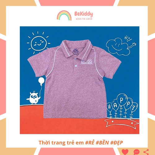 Áo thun bé trai size đại có cổ Hugo Boss thun cotton 100% cho bé từ 8kg - 40kg BT37
