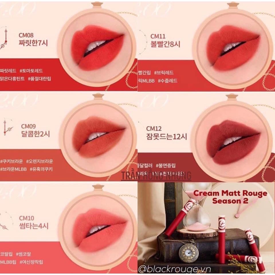 [Sẵn Ver 2] Son kem lì Black Rouge Cream Matt Rouge