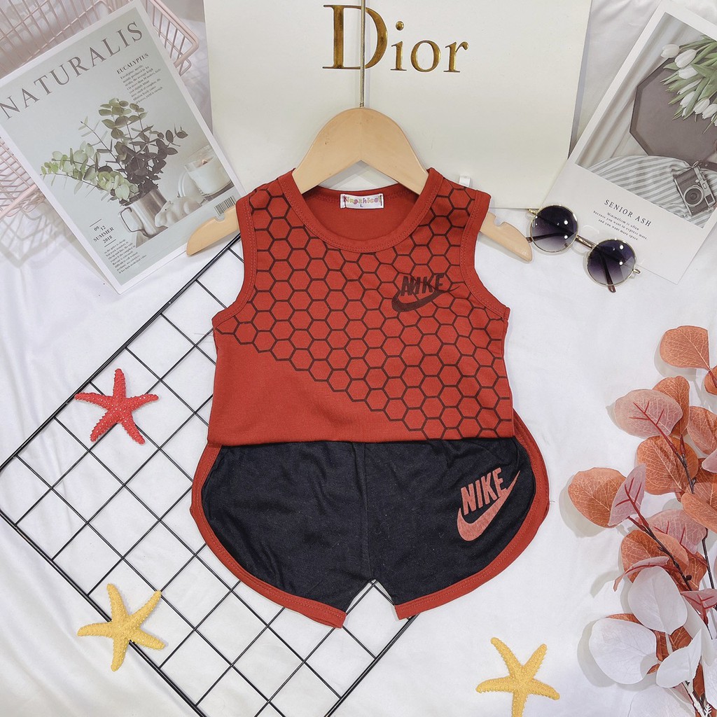 [BTG013]Sale !!! BỘ QUẦN ÁO 3 LỖ NIKE BÉ TRAI BÉ GÁI (8Kg-20Kg) CHẤT LIỆU COTTON THUN LẠNH SIÊU MỊN SIÊU MÁT XỊN XÒ