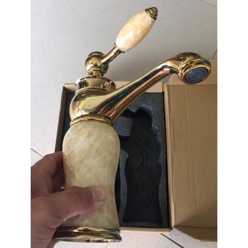 VÒI LAVABO ĐỒNG BỌC ĐÁ