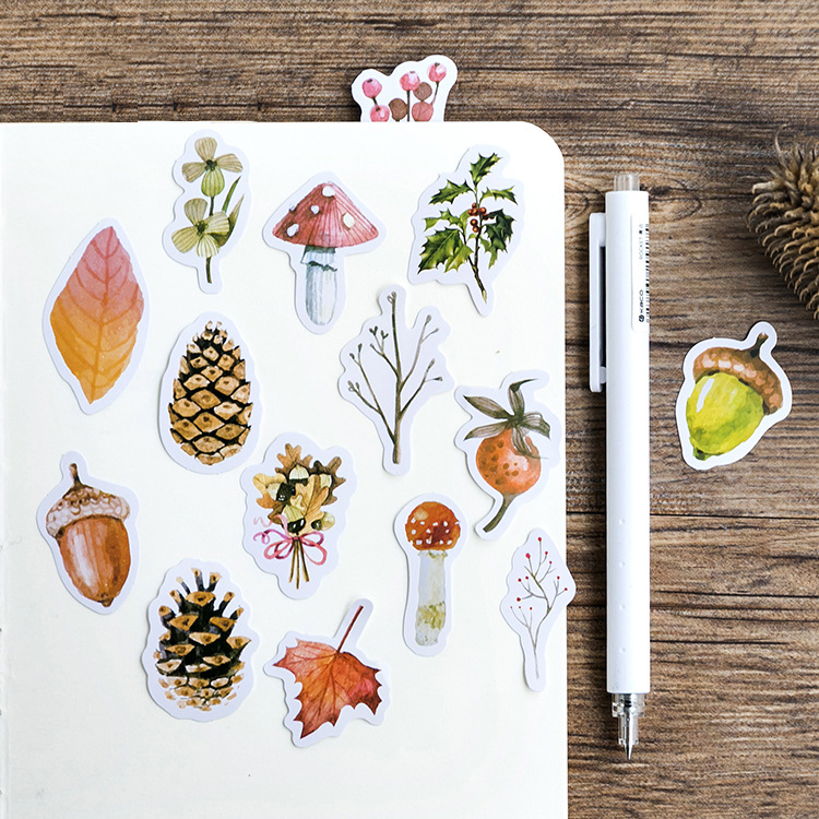 Hộp 46 Miếng Dán Trang Trí Dễ Thương Hình Thực Vật