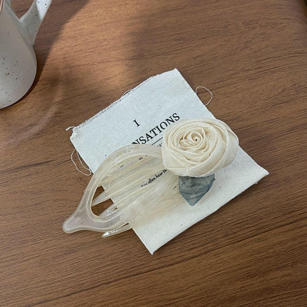 MXGOODS Kẹp Tóc Mỏ Vịt Hình Chữ U Cỡ Lớn Họa Tiết Hoa Trà Đơn Giản Thời Trang Mùa Hè Cho Nữ