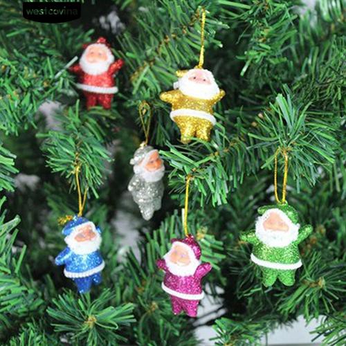 Set 6 Phụ Kiện Trang Trí Giáng Sinh Tạo Hình Ông Già Noel Dễ Thương