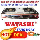 Bếp Gas Đôi Cao Cấp INOX Điếu Gang Đúc Có Hâm WATASHI WA-2011 TẶNG VAN DÂY