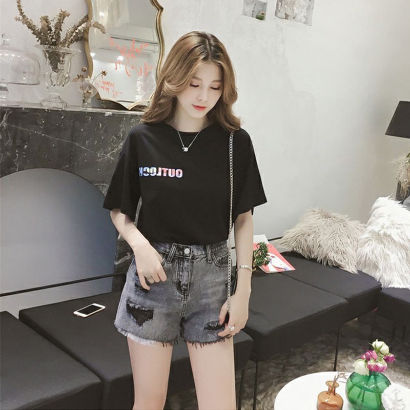 Áo thun Hàn Quốc phong cách đơn giản xinh xắn