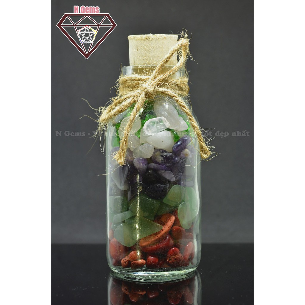 Lọ đá phong thủy nhiều màu hợp tất cả các mệnh dùng để trang trí làm quà tặng hoặc thanh tẩy