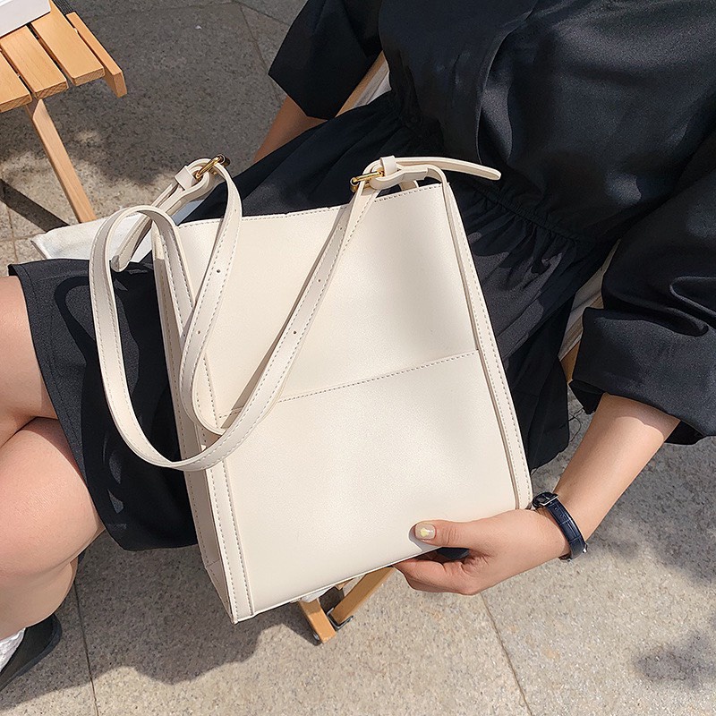 Túi note đeo vai nữ Alice Housee 27x25cm chất liệu da PU cao cấp ba màu nâu be đen dạo phố hẹn hò