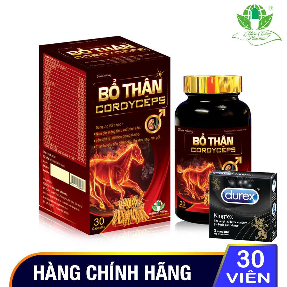 Tăng Cường Sinh Lý CORDYCEPS - Sâm Nhung Bổ Thận Dược Phẩm Miền Đông (30 Viên)