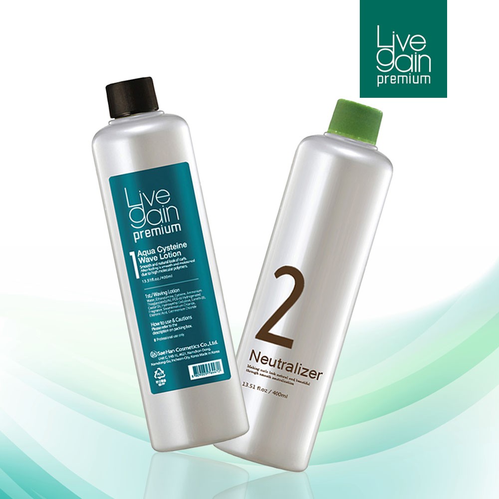 Thuốc uốn siêu dưỡng Livegain Premium Aqua Cysteine Lotion 400ml + 400ml Hàn Quốc