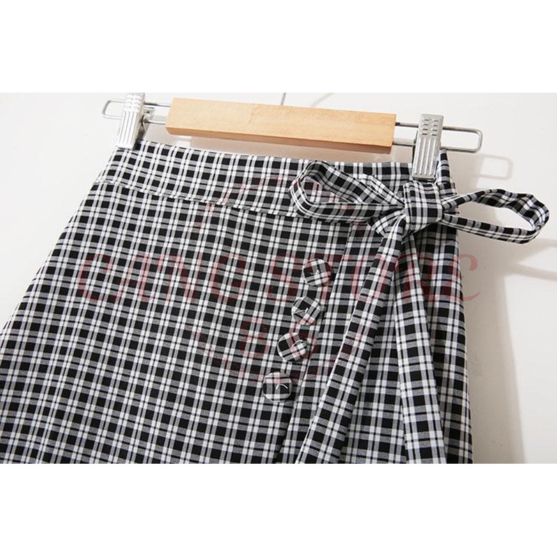 Chân váy đuôi cá kẻ sọc caro - Chân váy dài eo thun đằng sau - Chân váy dài ulzzang (Hàng Quảng Châu) | BigBuy360 - bigbuy360.vn