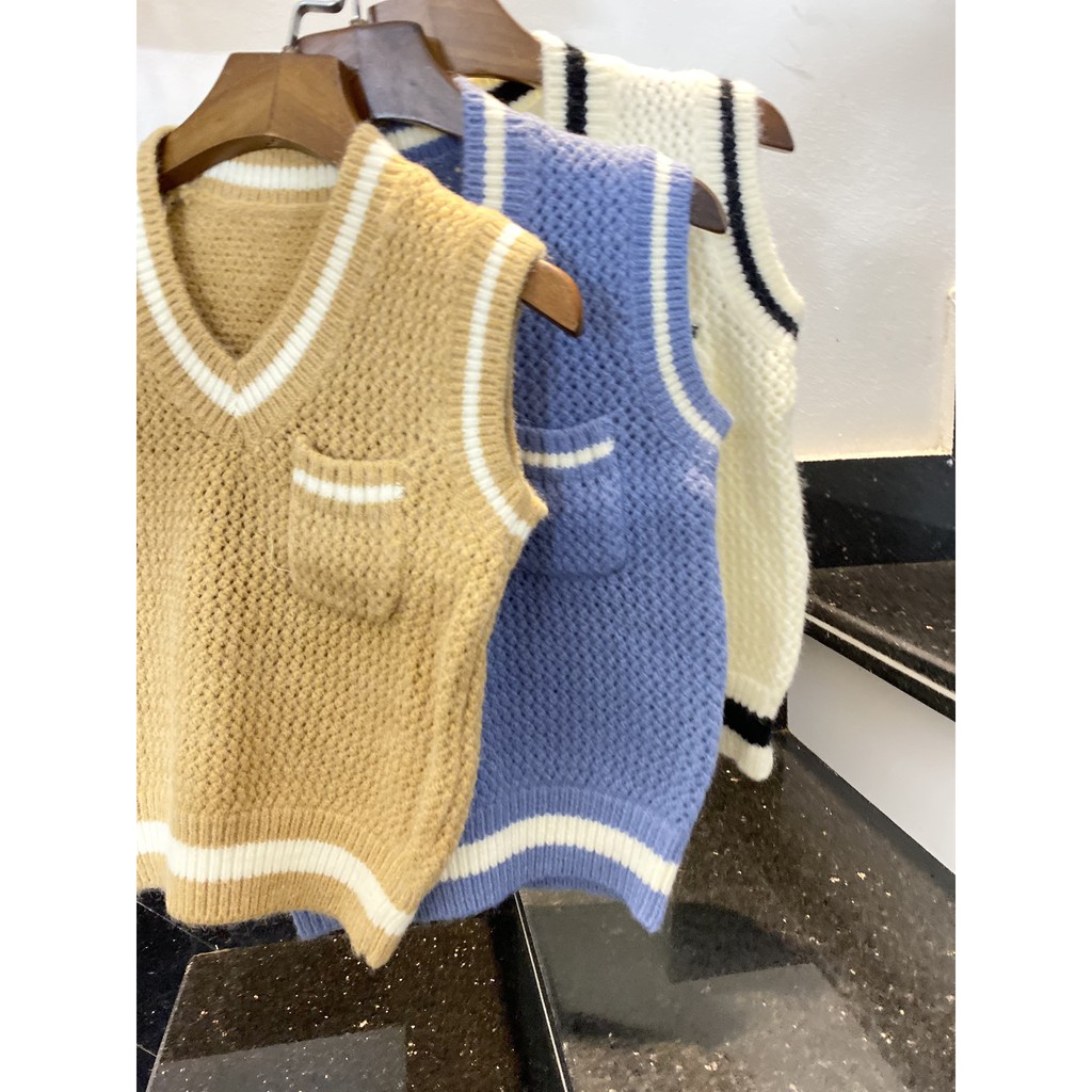 Áo Ghile Len Cổ Tim Cho Bé Trai Size 80-120(1-5 tuổi)