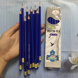 12 cây bút chì bbb có tẩy, viết chì có tẩy