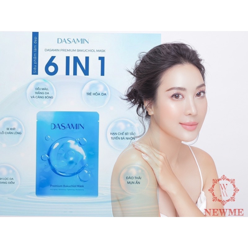 Mặt Nạ Cao Cấp Premium Bakuchiol Dasamin mask, Dưỡng Trắng, Cấp Ẩm, Trẻ Hóa - Hộp 3 miếng [ Auth ]