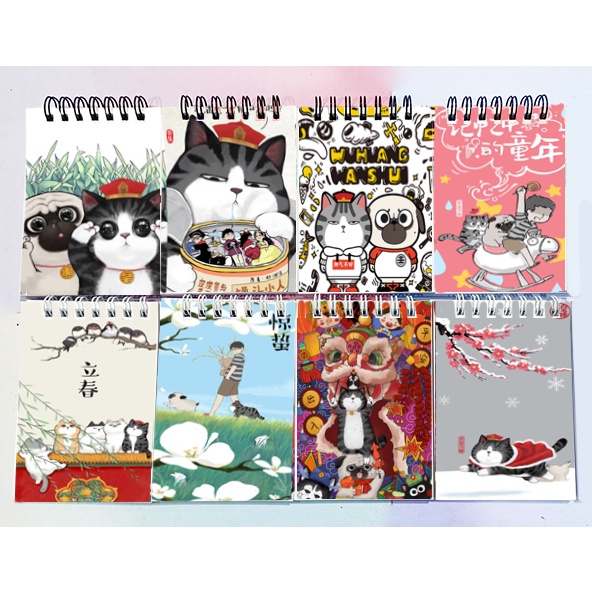 Sổ lò xo mini hoàng thượng mèo LXD44 A7 100 trang sổ note dễ thương