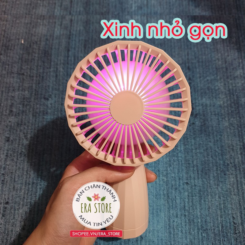 [HOT MUA 1 ĐƯỢC 4] Quạt mini 5 cánh tích điện cầm tay siêu mát có đèn pin 6 màu led xinh xắn nhỏ gọn tiện mang đi | BigBuy360 - bigbuy360.vn