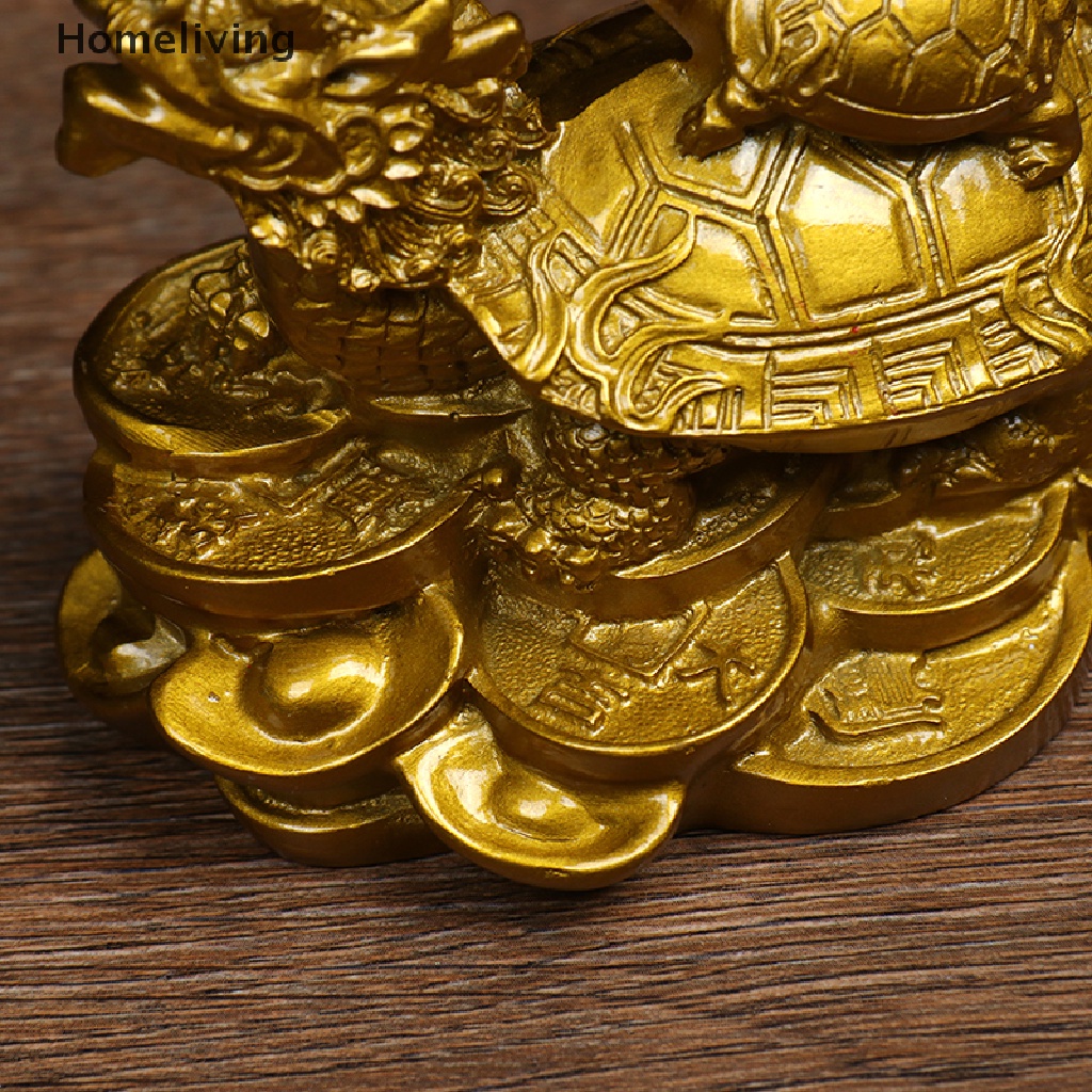 1 Tượng Rùa May Mắn Phong Thủy Màu Vàng