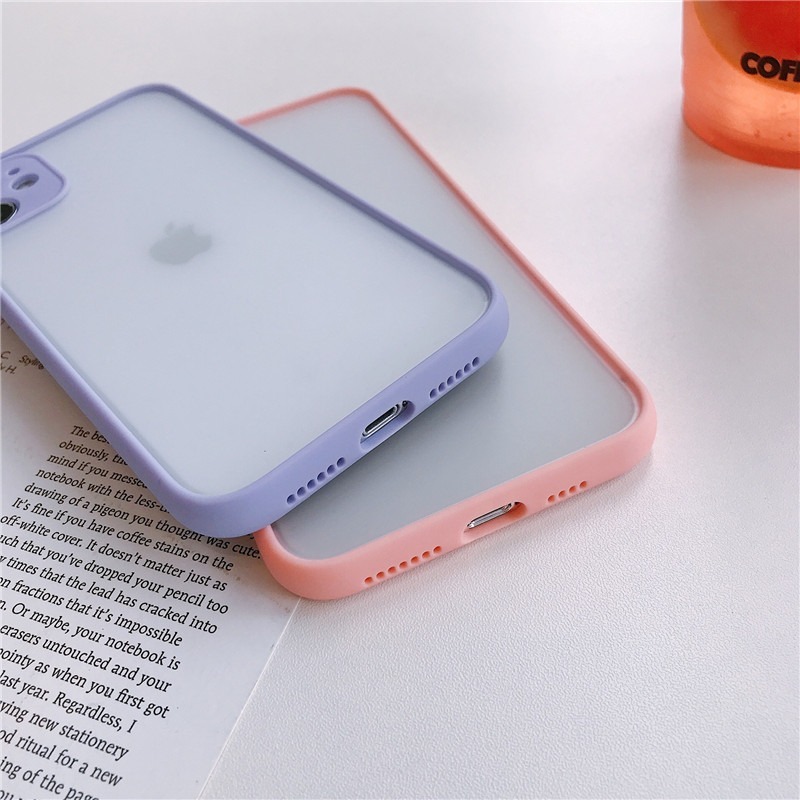 [Ready Stock]Soft Border Skin-friendly Shockproof Phone Case IPhone 11 Pro Max X Xs Max XR 6 6s 7 8 Plus Transparent Matte Hard Back Cover Case