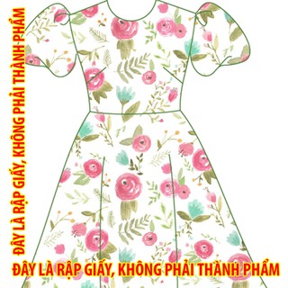 Rập giấy kr067 - đầm xòe 360 tay bồng