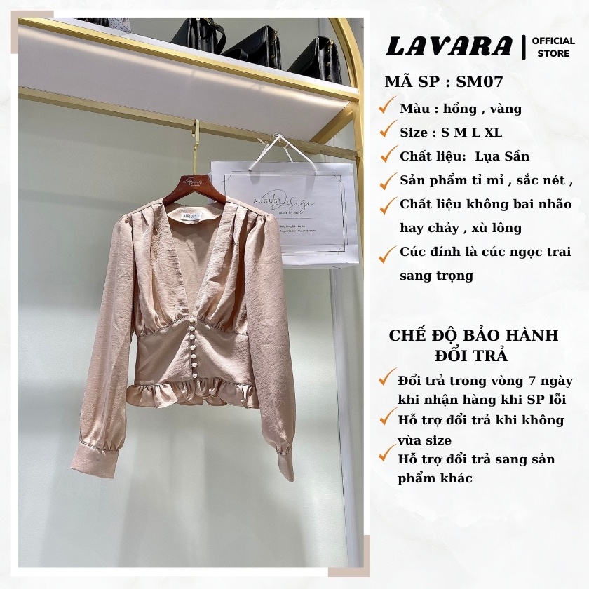 Aó sơ mi nữ dài tay công sở đi làm , đi chơi LAVARA SM08