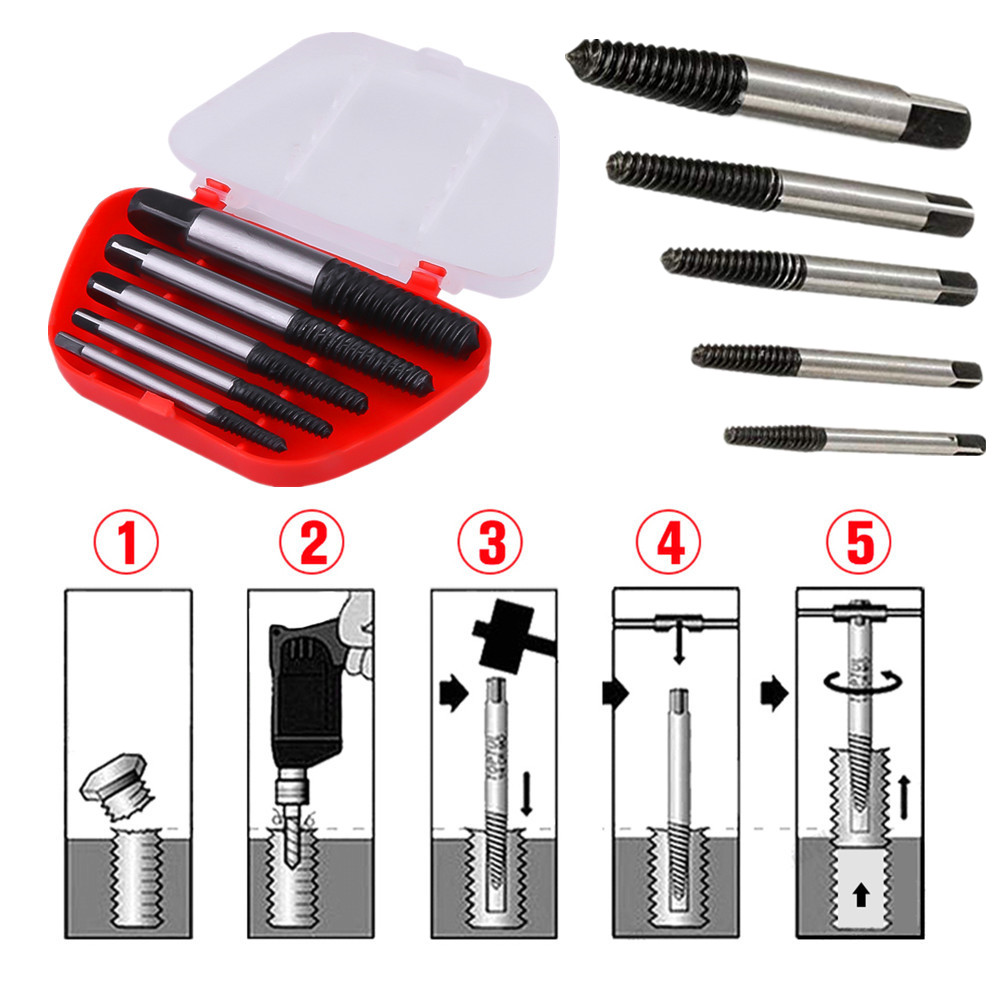 Bộ 5 cái mũi khoan tháo vít bị hỏng cho xe hơi