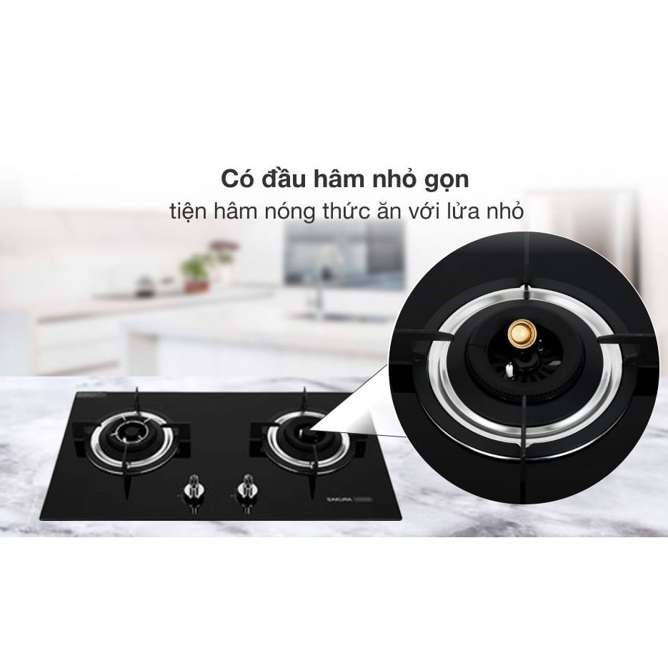 Bếp ga âm Sakura SG-2525GB-Chính Hãng trưng bày 98% +TẶNG dây gas Đánh lửa bằng IC Đầu đốt tiết kiệm gas,Ngắt ga tự động