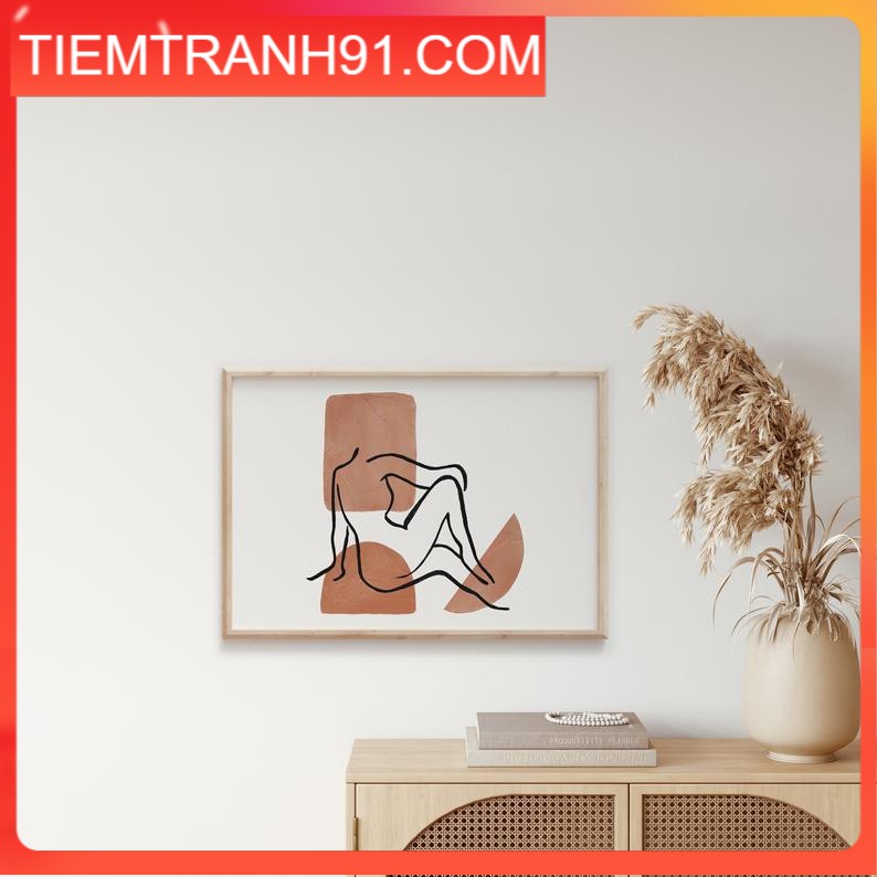 Tranh treo tường | Line art-Fine line female art print, Fashion print 92 , tranh canvas giá rẻ