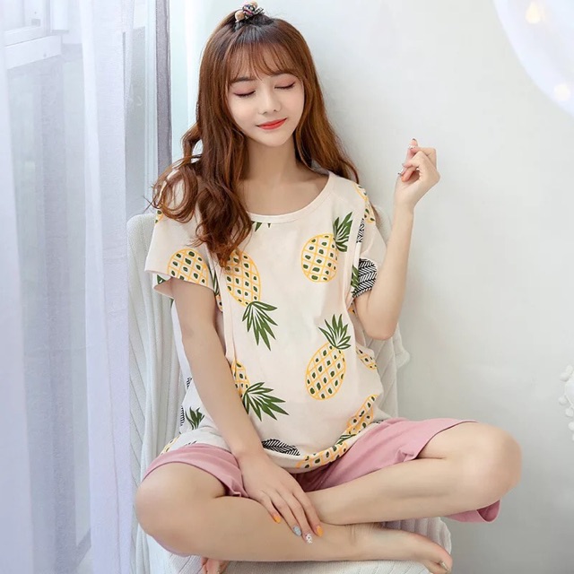 Bộ Lửng Bầu và Cho Con Bú Chất Cotton Mỏng Nhẹ