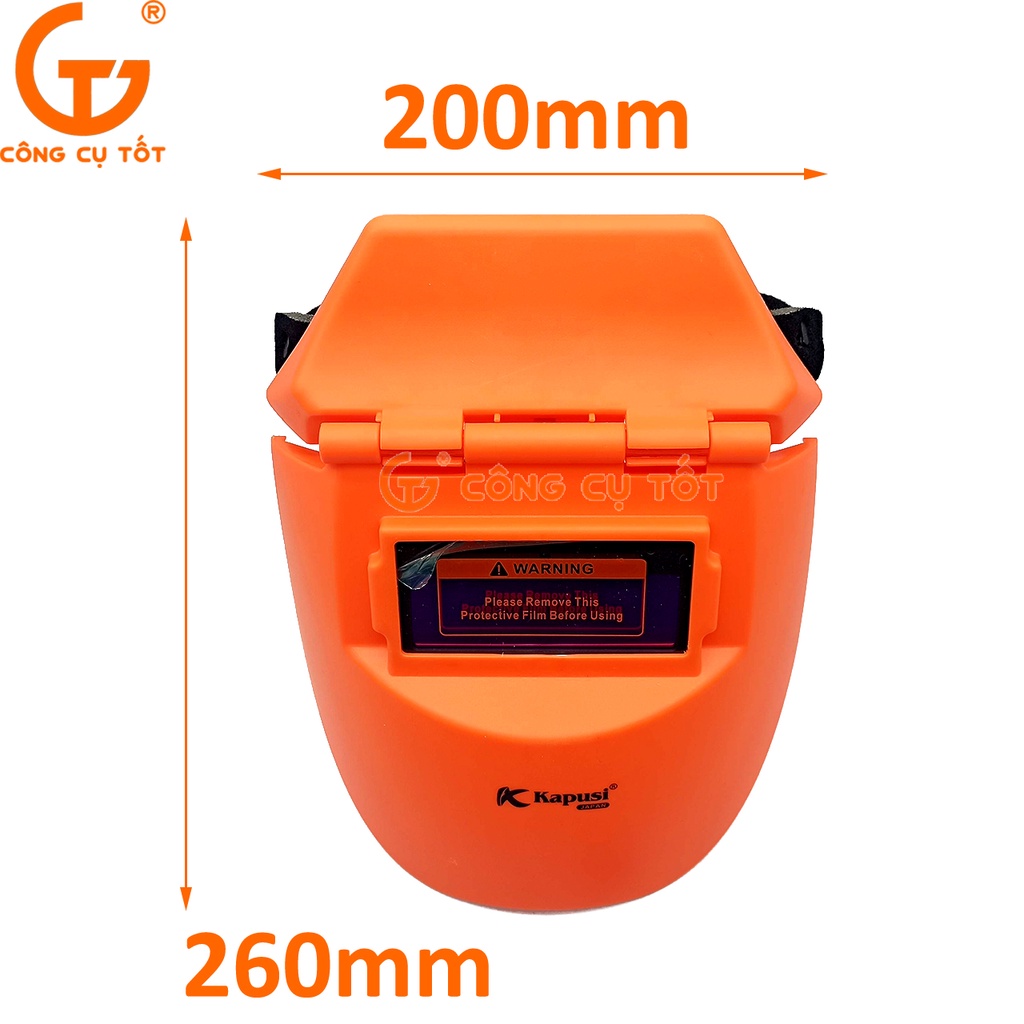 Mặt nạ hàn điện tử chỉnh số tự động 4 đến 11 có pin mặt trời Kapusi