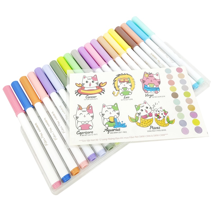 Set 20 Màu Fiber Pen THƯỜNG - Bộ 20 Bút Màu Fiber Pen Colokit