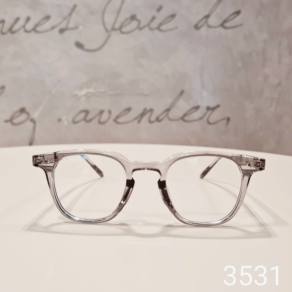 Kính thời trang nam nữ đẹp LILYEYEWEAR mắt vuông giả cận chống ánh sáng xanh LUTTO 3531