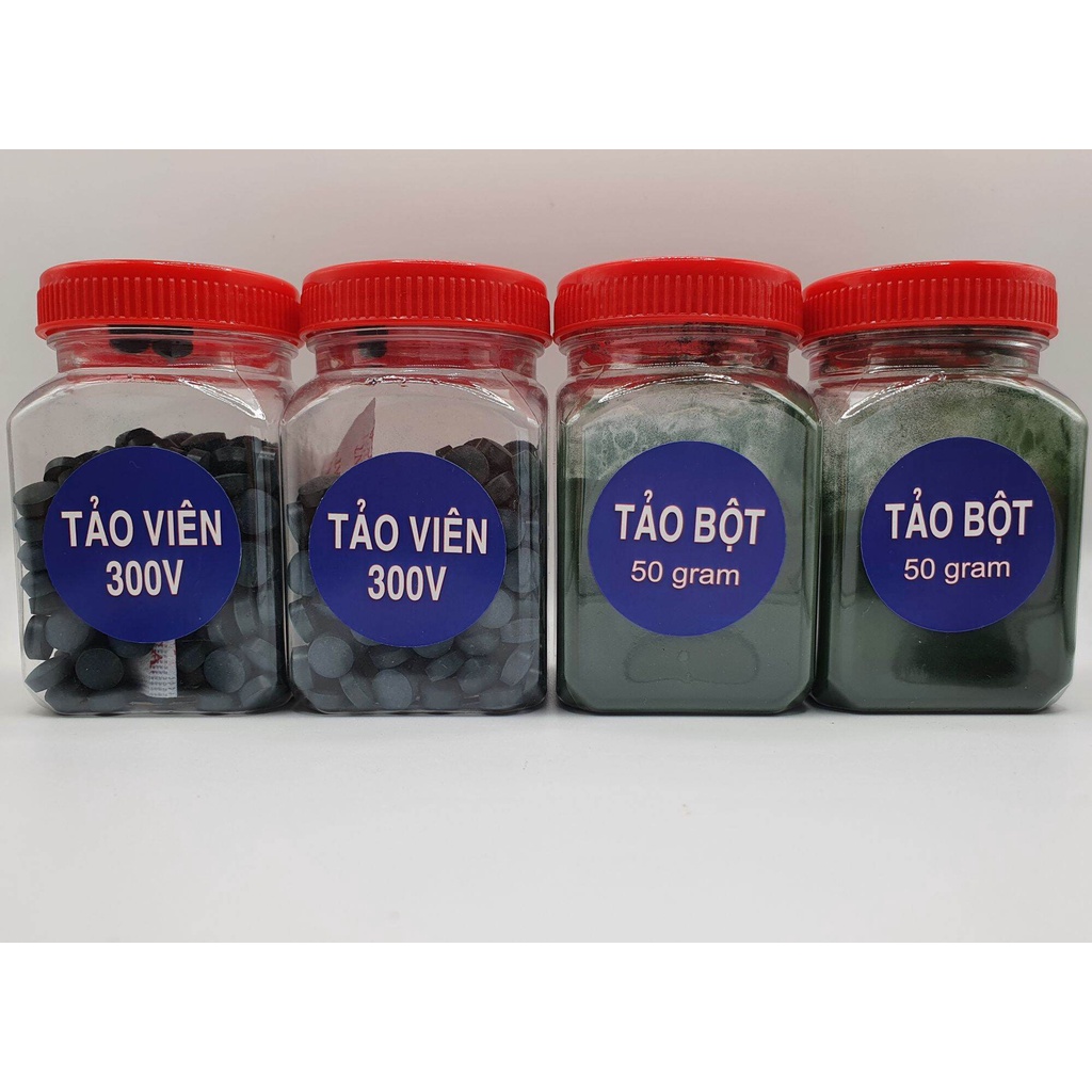 Tảo Viên 300 viên - Tảo bột 50g - Thức Ăn Nuôi Artemia Cá Tép Cảnh