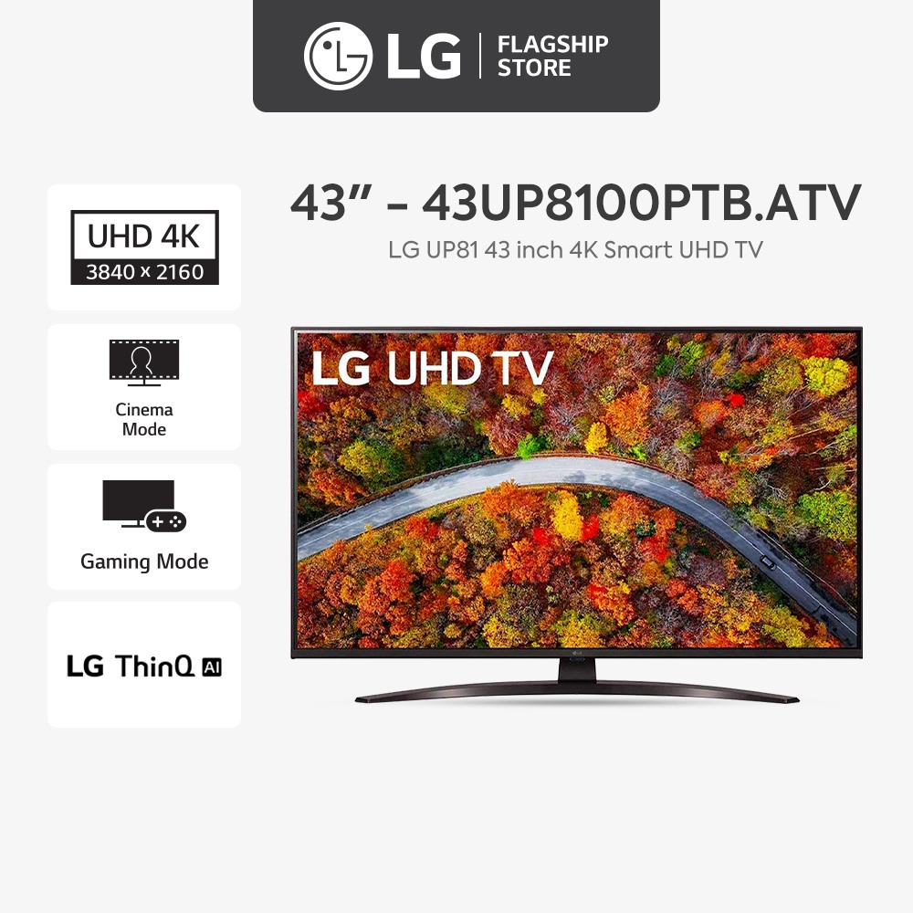 Smart  TV LG 43 inch 4K UHD 43UP8100PTB