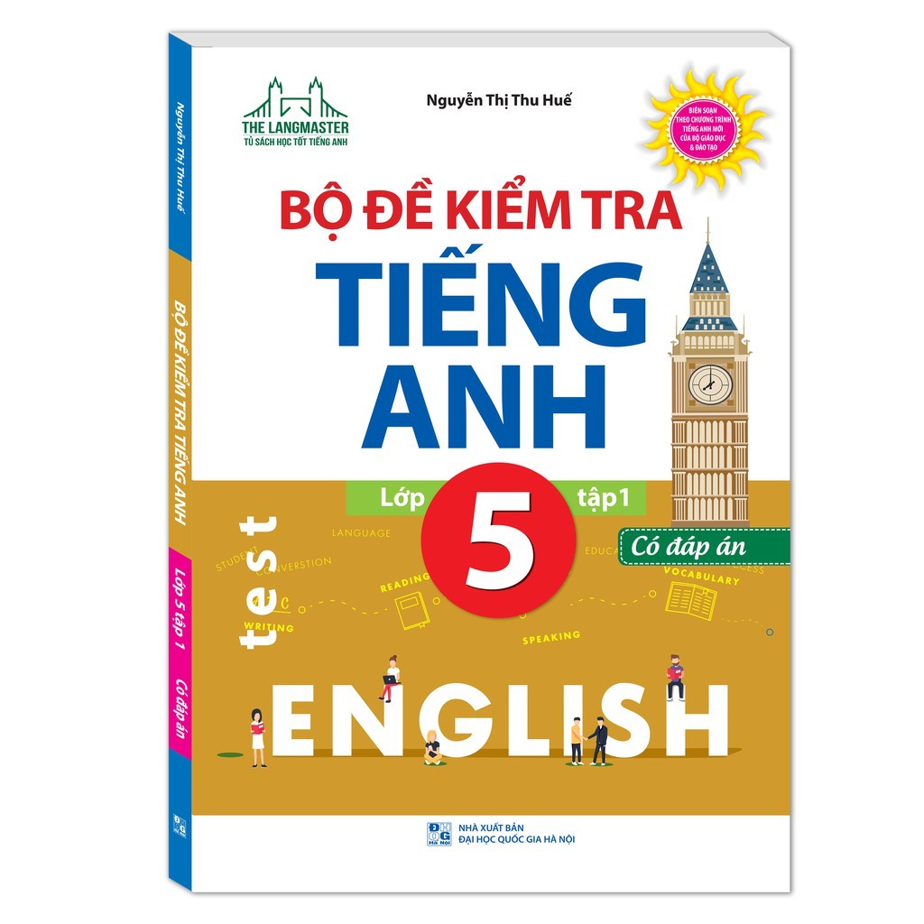 Sách - Combo Bộ đề kiểm tra tiếng Anh lớp 5 (trọn bộ 2 tập) có đáp án + Tặng Bút chì