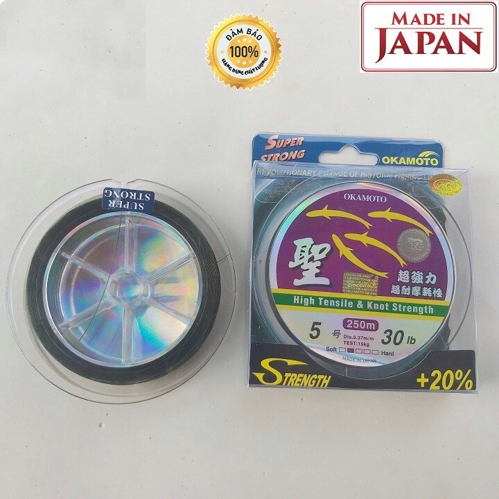 Cước Câu Cá Tàng Hình Cước Câu Cá Nhật Bản OKAMOTO 250m Siêu Bền