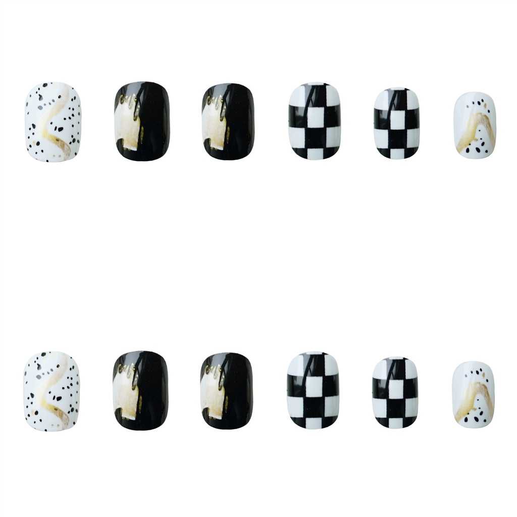 Set 24 móng tay giả đẹp thời trang Jojo PD297 móng giả rẻ đẹp có keo dán tự làm tại nhà