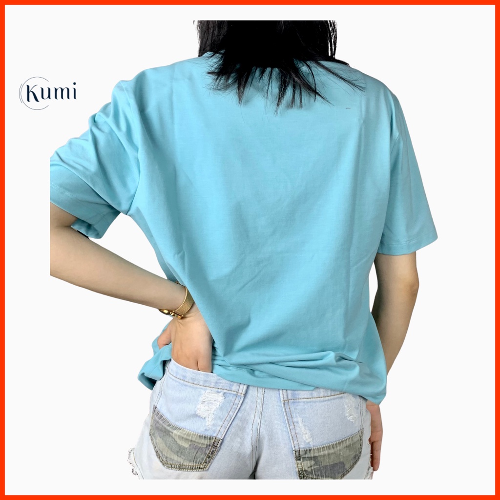 Áo Phông Nữ, Áo Thun Nữ Chất Cotton Cao Cấp Co Giãn Thoáng Mát Kumi Fashion Màu Xanh Ngọc | BigBuy360 - bigbuy360.vn