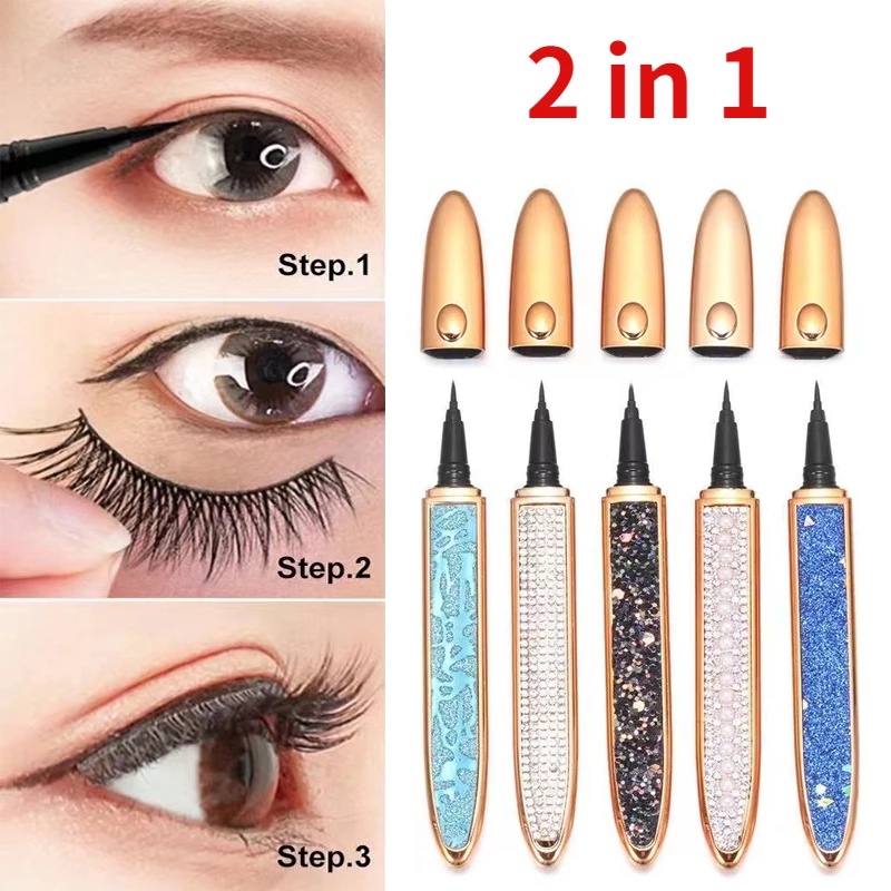 Bút Kẻ Mắt / Lông Mi Giả Từ Tính Tự Dính 2 Trong 1 Không Thấm Nước