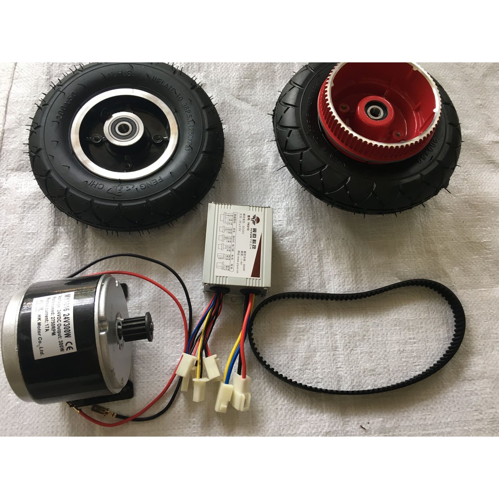 COMBO bộ chế bánh xe điện 8 inh MOTOR 24V-250W