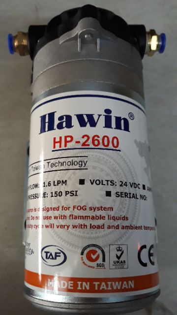 Bơm phun sương HAWIN HP_2600 phun đc 10 đến 25 béc