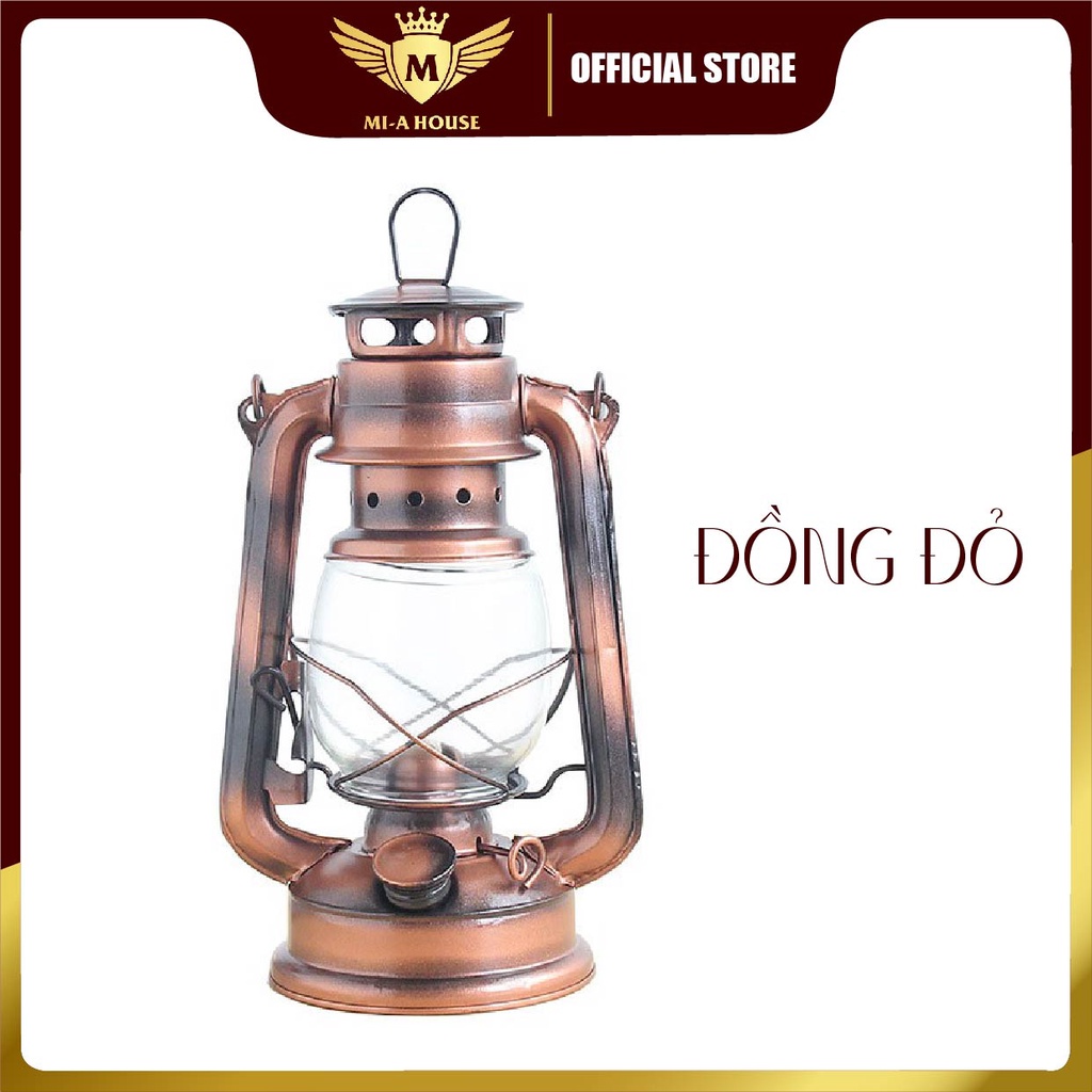 Đèn dầu - Đèn đi bão màu đồng phong cách cổ điển