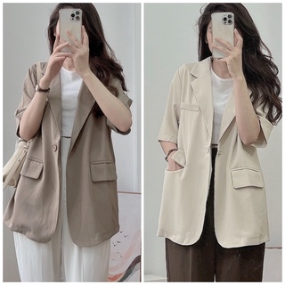 Áo blazer cộc tay chất mát