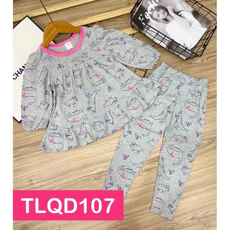 Bộ babydoll tay lửng quần dài thun borip VNXK size đại cho bé gái 22 đến 40kg - Bộ quần áo trẻ em