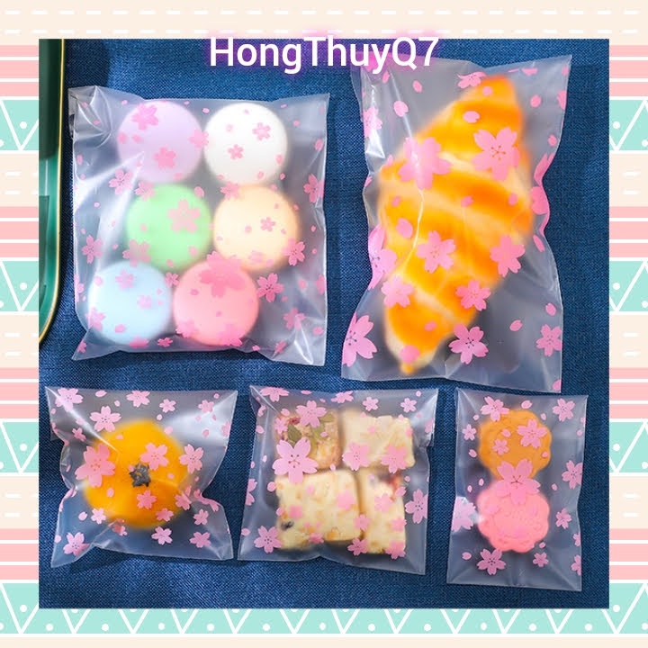 Túi đựng mứt, bánh, kẹo hoa anh đào cho ngày Tết, đựng quà tặng nhiều kích thước /MS:1.28./ - HongThuyQ7