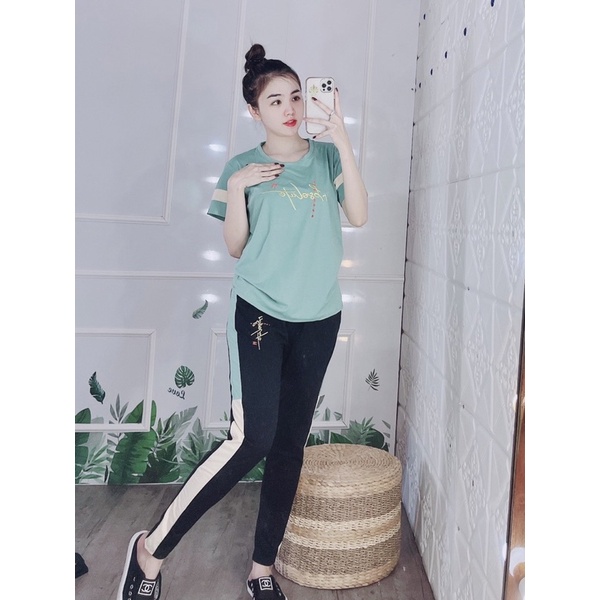 Đồ bộ nữ, bộ mặc nhà set bộ quần dài nữ bigsize JULYNA QD02 DÀI SỌC CHỮ KÍ PHỐI