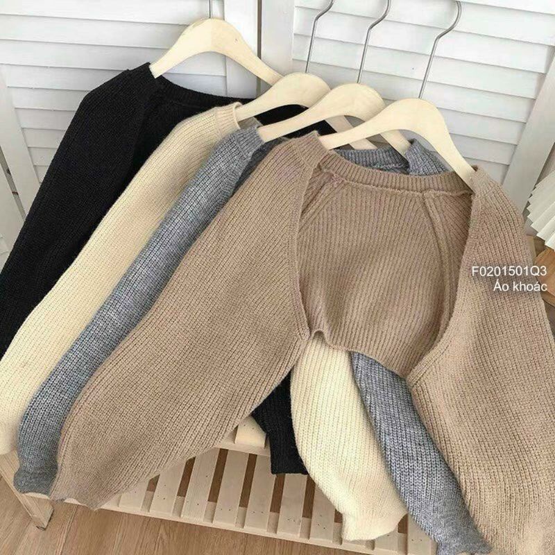 Áo khoác len cardigan croptop tay cánh dơi hàng Quảng Châu siêu xinh