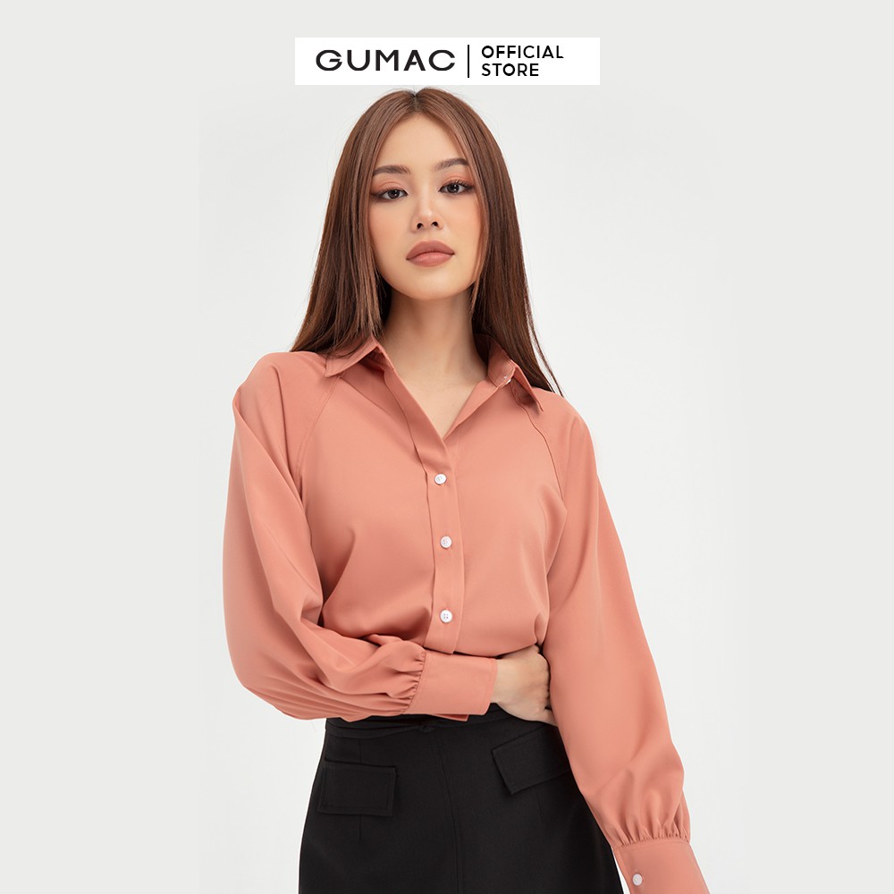 [Mã WABRGM11 giảm 10% đơn 250K] Áo sơ mi nữ tay raglan GUMAC đồ công sở thanh lịch AB413 | BigBuy360 - bigbuy360.vn